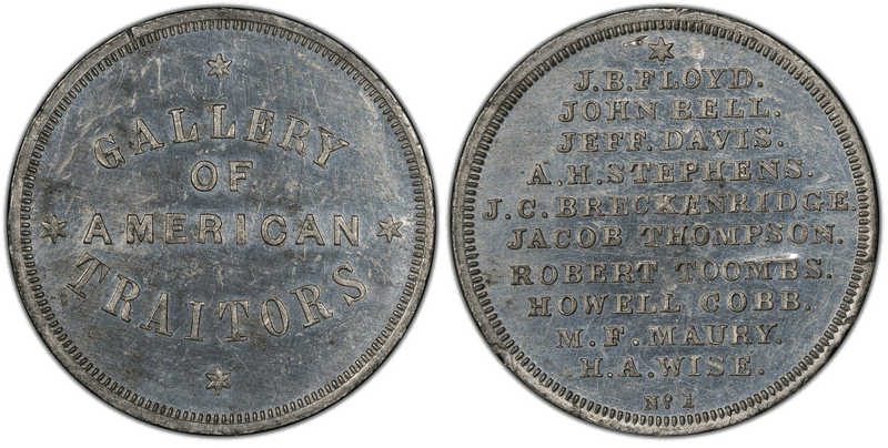 (1861) Medal DeWitt C-1861-5 White Metal Gallery of American Traitors