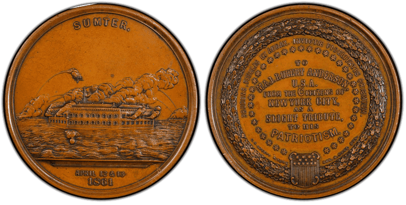 "1861" Medal Fort Sumter Copper 70mm Robert Anderson