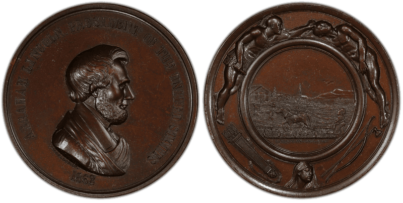 (1862) Medal J-IP-38, Belden-64 Bronze 76mm Abraham Lincoln
