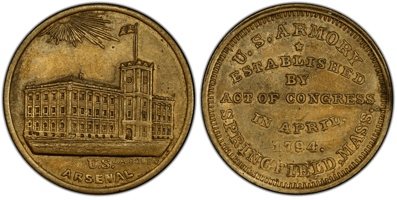 (1862) Medal JAB-3 Brass Arsenal with Sun