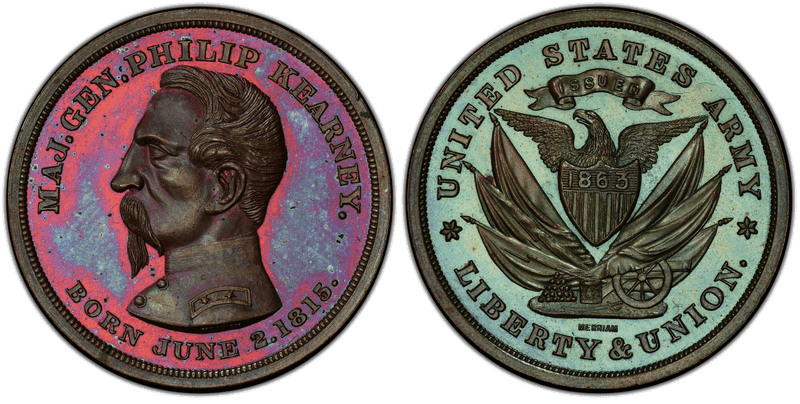 (1863) Medal SCH-C20 Copper, Merriam Maj. Gen. Philip Kearney