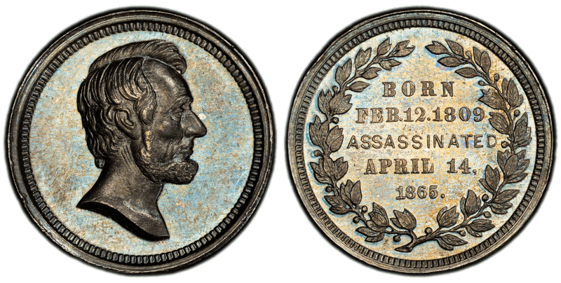 (1865) Silver Medal J-PR-36, Abraham Lincoln