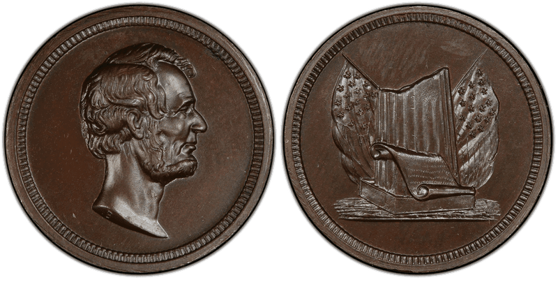 (1869) Bronze Medal J-PR-38, Abraham Lincoln