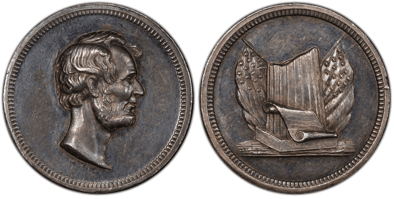 (1869) Silver Medalet J-PR-38, Abraham Lincoln