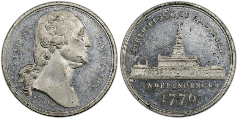 (1876) White Metal Medal GW-916, Independence Hall