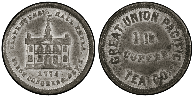 (1876) White Metal Token NY-NY 731A, Great Union Pacific Tea Co.