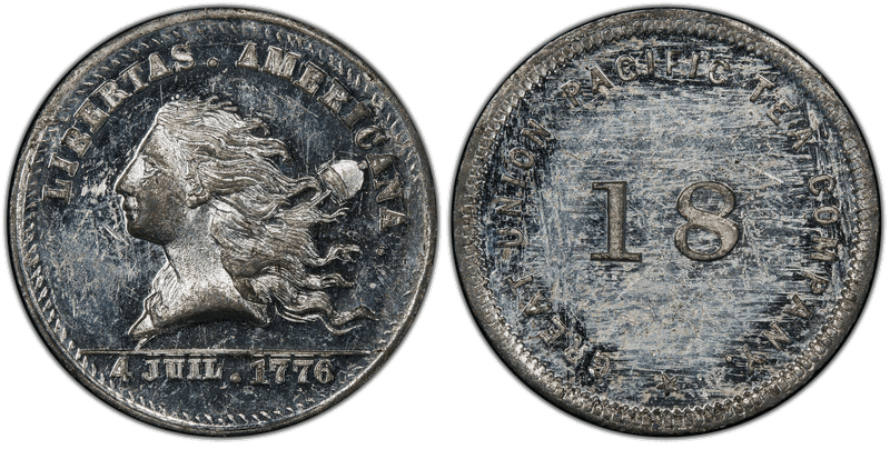 (1876) White Metal Token NY-NY 736, Great Union Pacific Tea Co.