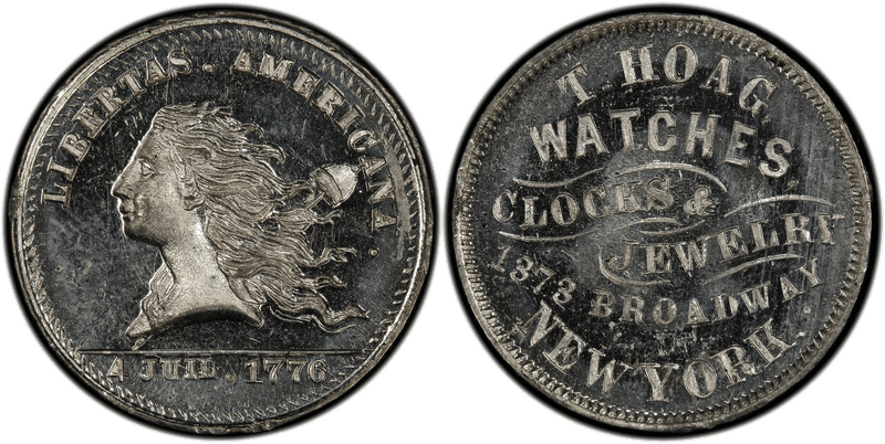 (1876) White Metal Token NY-NY 740, T. Hoag