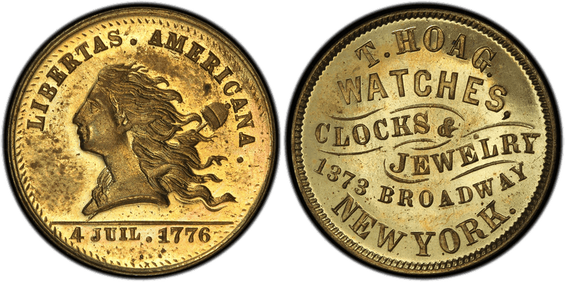 (1876) Brass Token NY-NY 740B, T. Hoag