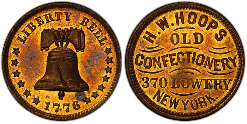 (1876) Brass Token NY-NY 751B, H.W. Hoops