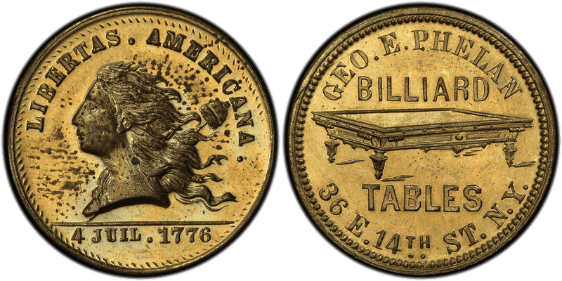 (1876) Brass Token NY-NY 780B, Geo. E. Phelan