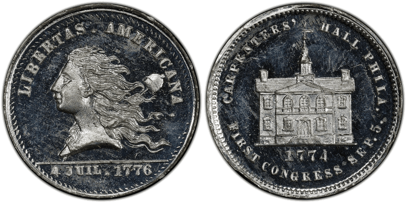 (1876) White Metal Token Pa Ph-256, Lingg & Co. Mule w/Pa-Ph 229