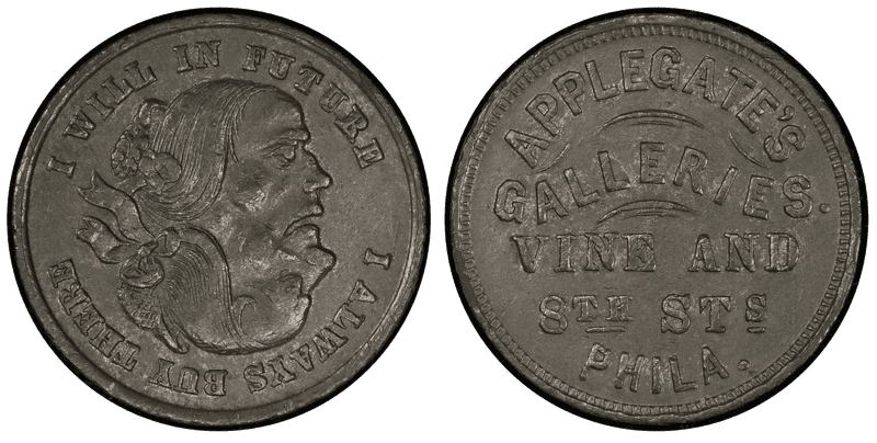 (1876) White Metal Token Pa Ph-831, Applegate's Galleries