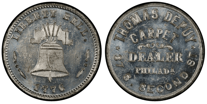 (1876) White Metal Token Pa Ph-892, Thomas DePuy