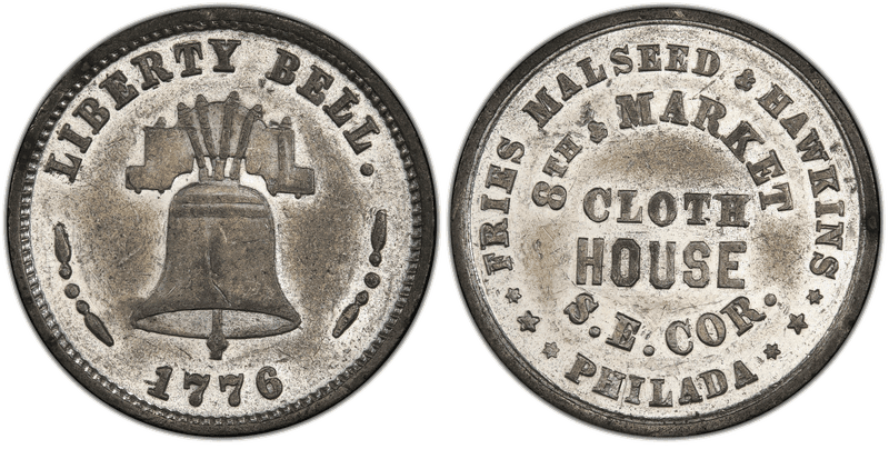 (1876) White Metal Token Pa Ph-901, Fries Malseed & Hawkins