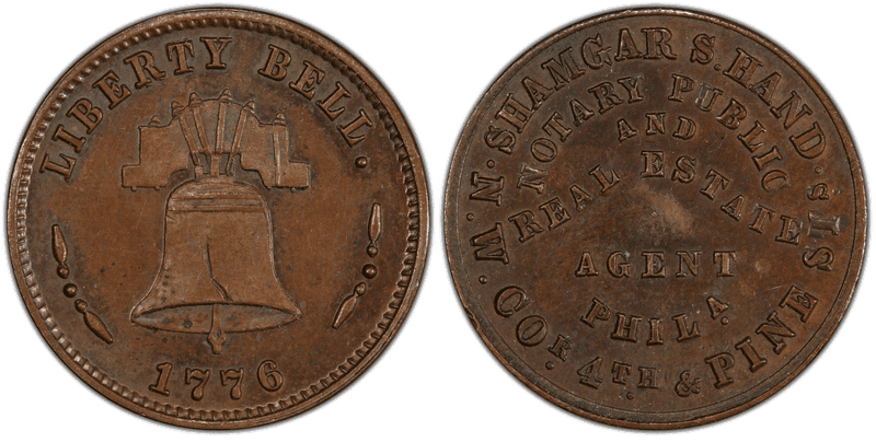 (1876) Copper Token Pa Ph-922A, Shamgar S. Hand