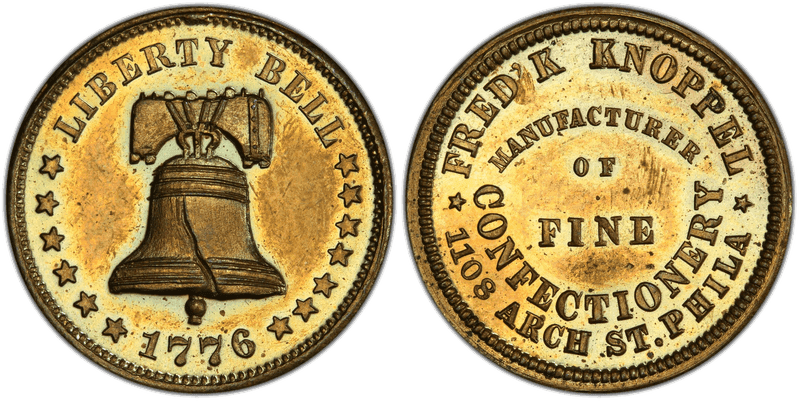 (1876) Brass Token Pa-Ph 211A, Fred'k Knoppel