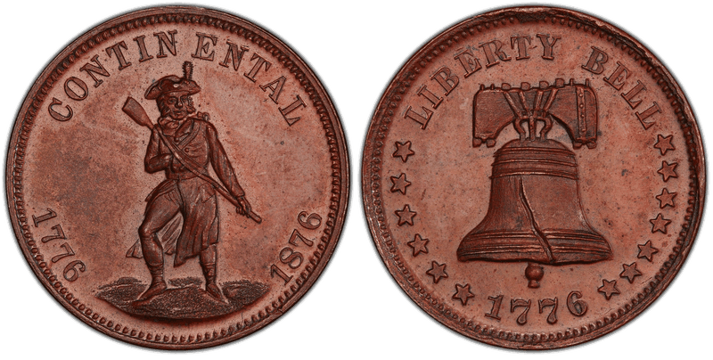(1876) Bronze Token Pa-Ph 225, d Mule w/ Pa-Ph 227 Obv