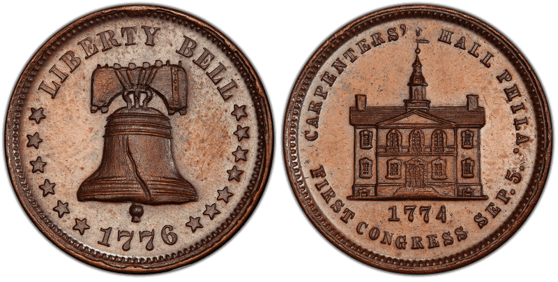 (1876) Bronze Token Pa-Ph 225, d Mule w/ Pa-Ph 229 Obv