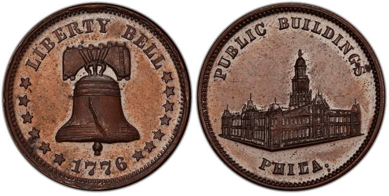 (1876) Bronze Token Pa-Ph 225, d Mule w/ Pa-Ph 231 Obv