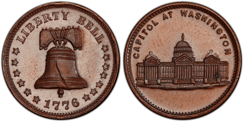 (1876) Bronze Token Pa-Ph 225, d Mule w/ Pa-Ph 262F Obv