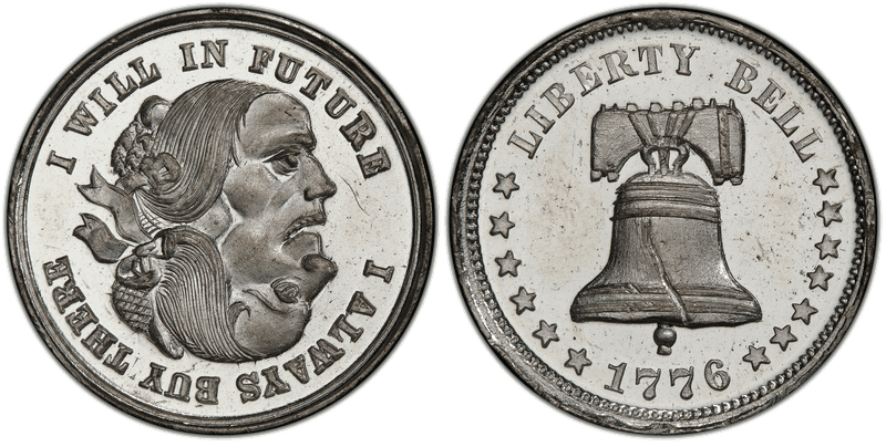 (1876) White Metal Token Pa-Ph 225, Mule w/ Pa-Ph 226 Obv
