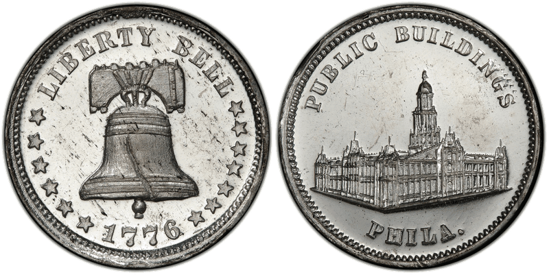 (1876) White Metal Token Pa-Ph 225, Mule w/ Pa-Ph 231 Obv