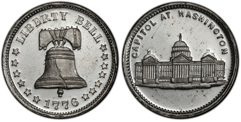 (1876) White Metal Token Pa-Ph 225, Mule w/ Pa-Ph 262F Obv
