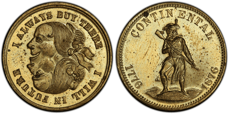 (1876) Brass Token Pa-Ph 226, Mule w/ Pa-Ph 227 Obv