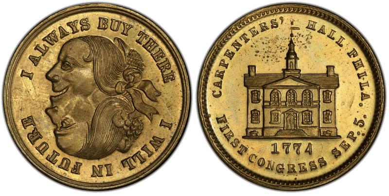 (1876) Brass Token Pa-Ph 226, Mule w/ Pa-Ph 229 Obv