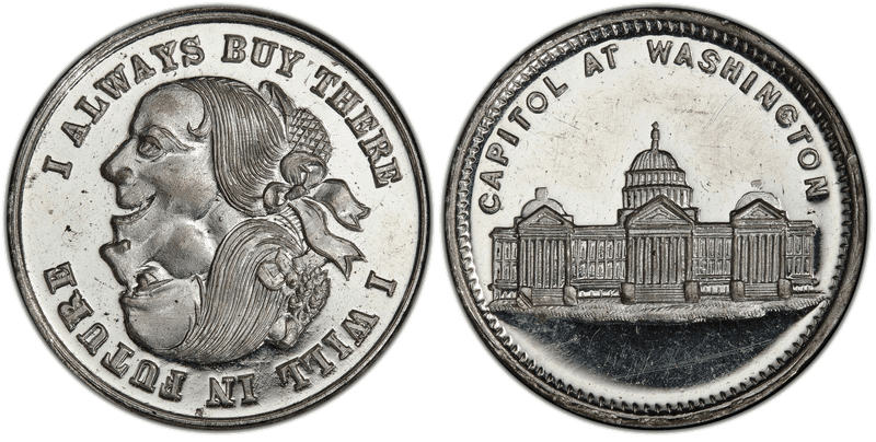 (1876) White Metal Token Pa-Ph 226, Mule w/ Pa-Ph 262F Obv