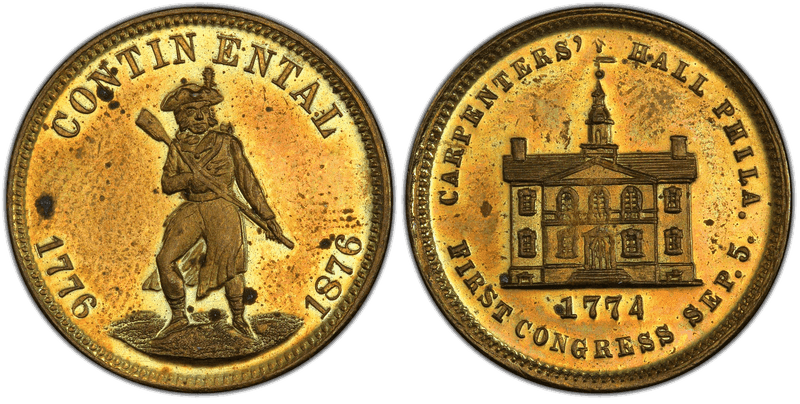 (1876) Brass Token Pa-Ph 227, Mule w/ Pa-Ph 229 Obv