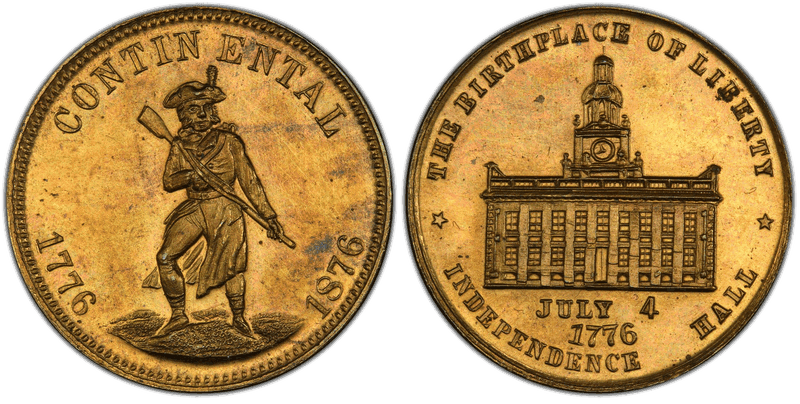 (1876) Brass Token Pa-Ph 227, Mule w/ Pa-Ph 230 Obv