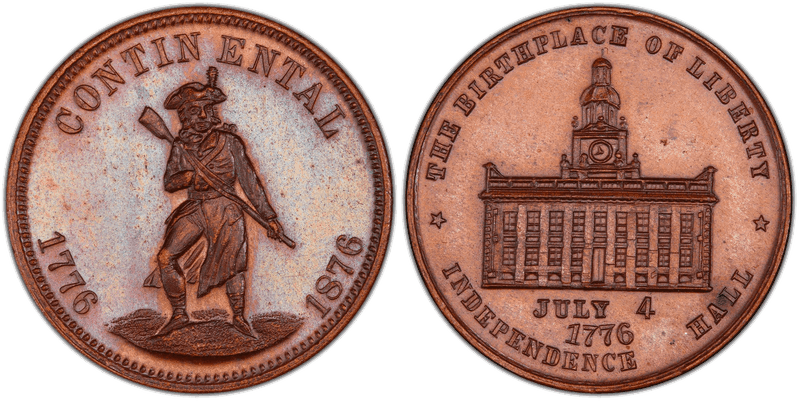 (1876) Bronze Token Pa-Ph 227, d Mule w/ Pa-Ph 230 Obv