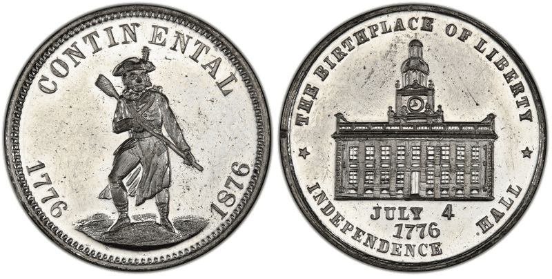 (1876) White Metal Token Pa-Ph 227, Mule w/ Pa-Ph 230 Obv