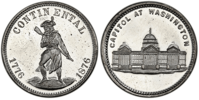 (1876) White Metal Token Pa-Ph 227, Mule w/Pa-Ph 262F Obv.