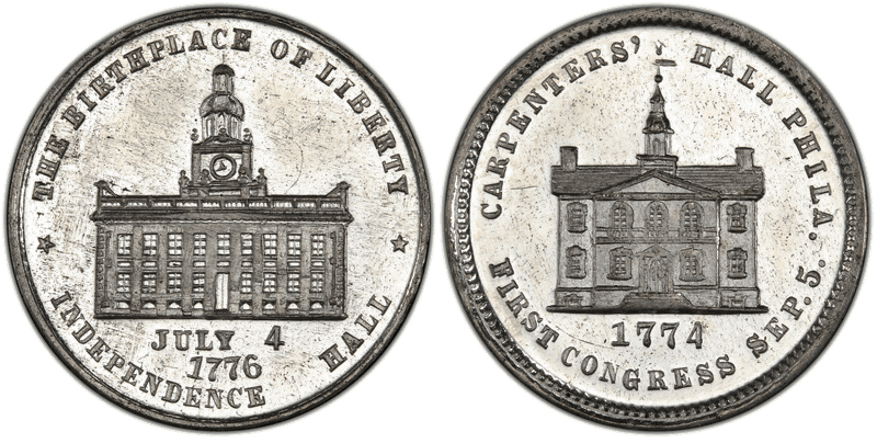 (1876) White Metal Token Pa-Ph 229, Mule w/Pa-Ph 230 Obv.