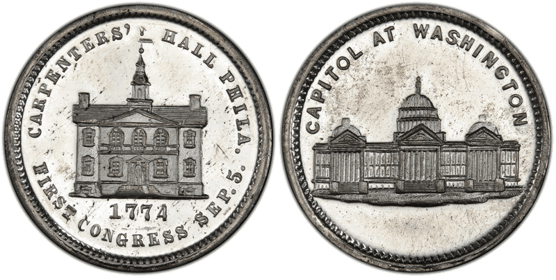 (1876) White Metal Token Pa-Ph 229, Mule w/Pa-Ph 262F Obv.