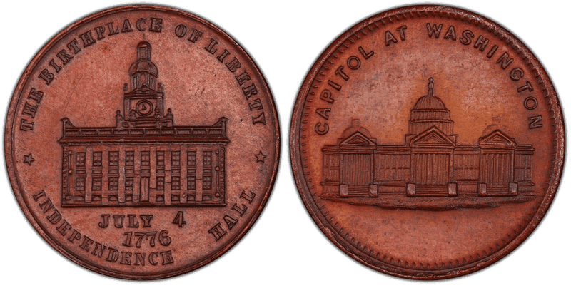 (1876) Bronze Token Pa-Ph 230, d Mule w/Pa-Ph 262F Obv.