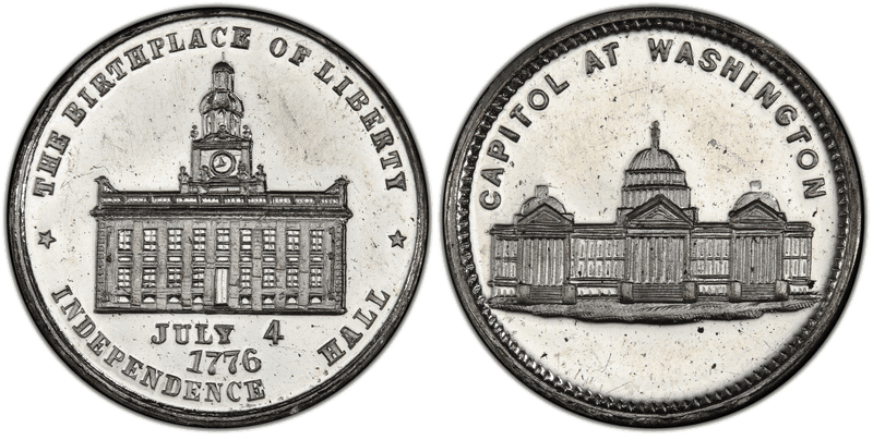 (1876) White Metal Token Pa-Ph 230, Mule w/Pa-Ph 262F Obv.