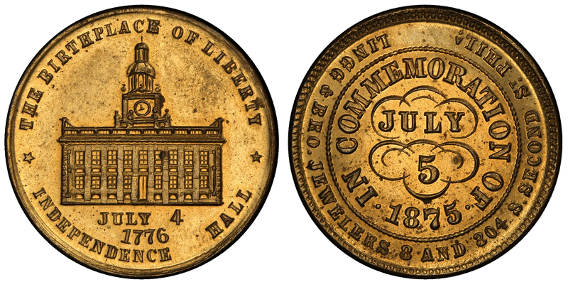 (1876) Brass Token Pa-Ph 245B, Lingg & Bro.