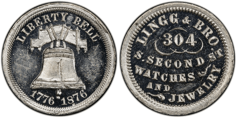 (1876) White Metal Token Pa-Ph 248, Lingg & Bro.