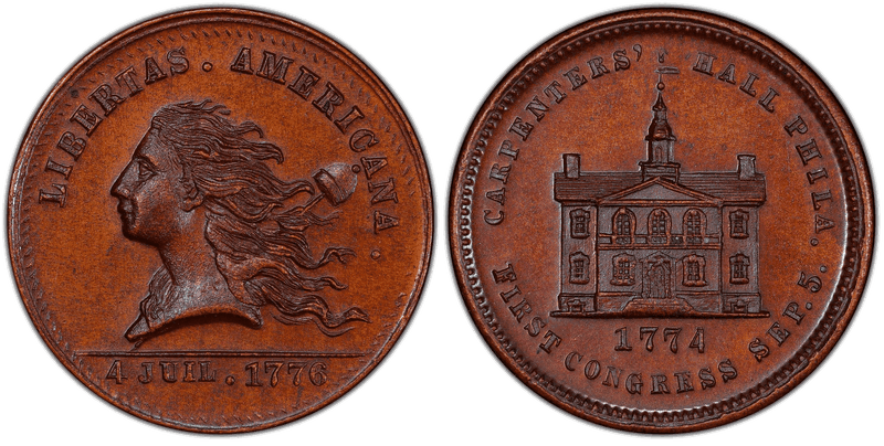 (1876) Bronze Token Pa-Ph 256, Muled w/ Pa-Ph 229 Obv