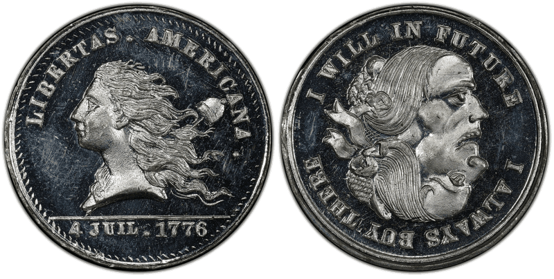 (1876) White Metal Token Pa-Ph 256, Muled w/ Pa-Ph 226 Obv