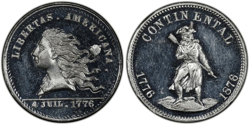 (1876) White Metal Token Pa-Ph 256, Muled w/ Pa-Ph 227 Obv
