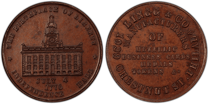 (1876) Copper Token Pa-Ph 262A, Lingg & Co