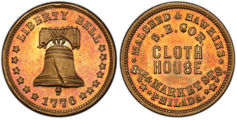 (1876) Brass Token Pa-Ph 271B, Malseed & Hawkins
