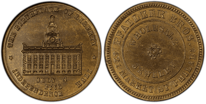 (1876) Brass Token Pa-Ph 324, Pfaelzer Bros.