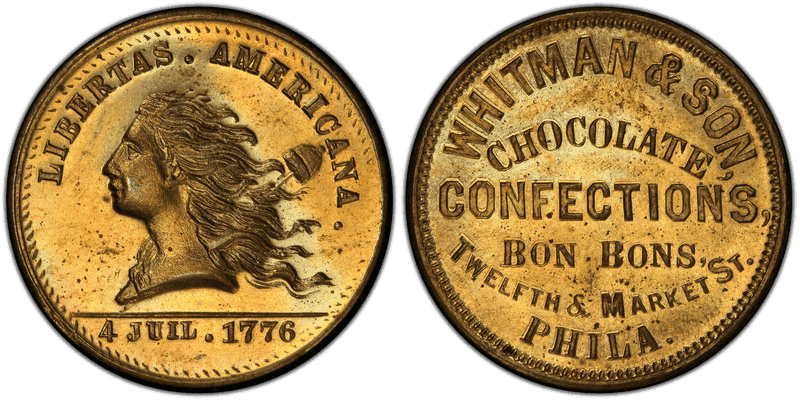 (1876) Brass Token Pa-Ph 488A, Whitman & Son