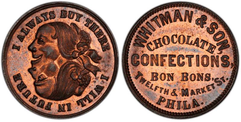 (1876) Copper Token Pa-Ph 494A, Whitman & Son